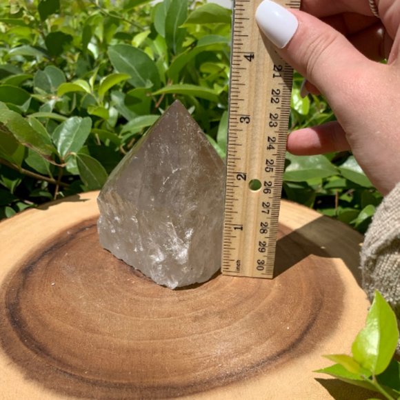 Mystical Light Smoky Quartz Polished Point, Root chakra, Unique Art, Boho Decor - Picture 4 of 7
